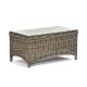Regent Rattan Rectangular Coffee Table - 900 x 500 Tempered Glass Top - Grey/Brown