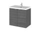 600mm Vanity Unit & Basin - Hudson Reed CBI536 Anthracite Woodgrain, Brown/Grey colour ,image 1