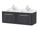 1200mm Wall Hung Single Drawer Vanity with Marble Worktop Basin - Hudson Reed LIL2222WS2 Grey, Grey colour ,image 1