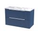 800mm Wall Hung 2-Drawer Vanity & Laminate Worktop - Hudson Reed DFF395LCM Blue, Blue colour ,image 1