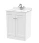 600mm Floor Standing 2 Door Vanity & Marble Top 1TH - Nuie CLC125WR1 White, White colour ,image 1