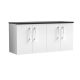 1200mm Wall Hung 4-Door Vanity & Laminate Worktop - Nuie ARN123LSB2 White, White colour ,image 1