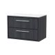 800mm Wall Hung 2-Drawer Vanity with Marble Worktop - Hudson Reed LIL2226WMT Grey, Grey colour ,image 1