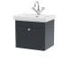 500mm Wall Hung 1-Drawer Vanity & Basin 1TH - Nuie CLC1491A Black, Black colour ,image 1