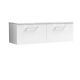 1200mm Wall Hung 2-Drawer Vanity & Laminate Worktop - Nuie ARN122LSW2 White, White colour ,image 1