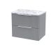 600mm Wall Hung 2-Drawer Vanity & Laminate Worktop - Hudson Reed DFF293LCM Grey, Grey colour ,image 1
