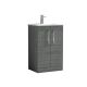 500mm Floor Standing 2 Door Vanity & Basin 2 - Nuie ARN501B Grey, Grey colour ,image 1