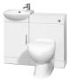 Sienna Cloakroom Pack Without Tap - Nuie SIE002 Gloss White, White colour ,image 1