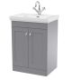 600mm Floor Standing 2-Door Vanity & Basin 1TH - Nuie CLC225A Grey, Grey colour ,image 1