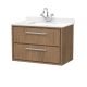 800mm Wall Hung 2-Drawer Vanity with Marble Worktop Basin - Hudson Reed LIL2726WS1 Oak, Oak colour ,image 1