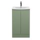 500mm Floor Standing 2 Door Vanity & Basin 4 - Hudson Reed URB807G Green, Green colour ,image 1