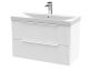 800mm Wall Hung 2 Drawer Vanity & Basin 3 - Hudson Reed DFF195D White, White colour ,image 1
