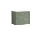 600mm Wall Hung 2 Drawer Vanity & Laminate Top - Nuie DPF893LSW Green, Green colour ,image 1