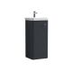 400mm Floor Standing 1 Door Unit & Basin - Nuie COR1402 Black, Black colour ,image 1