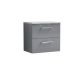 600mm Wall Hung 2 Drawer Vanity & Laminate Top - Nuie ARN2224LBG Grey, Grey colour ,image 1