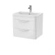 600mm Wall Hung Vanity & Ceramic Basin - Nuie FPA002A Gloss White, White colour ,image 1