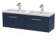 1200mm Wall Hung 2-Drawer Vanity & Double Basin - Hudson Reed JNU2922C Blue, Blue colour ,image 1