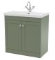 800mm Floor Standing 2-Door Vanity with Basin - 1 Tap Hole - Nuie CLC826E Green, Green colour ,image 1