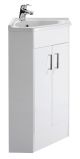 2 Door Corner Cabinet & Basin - Nuie NVC180A Gloss White, White colour ,image 1