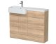 1100mm Combination Unit & Left Hand Semi Recessed Basin - Hudson Reed CBI3046 Oak, Oak colour ,image 1