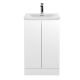 500mm Floor Standing 2 Door Vanity Unit & Basin 4 - Hudson Reed URB107G Satin White, White colour ,image 1