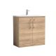 800mm Floor Standing 2-Door Vanity & Basin 4 - Nuie ARN3005G Oak, Oak colour ,image 1