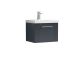 500mm Wall Hung Single Drawer Vanity & Basin 1 - Nuie DPF1491A Black, Black colour ,image 1