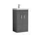 500mm Floor Standing Vanity With Basin 3 - Nuie ATH004D Anthracite Woodgrain, Grey Avola colour ,image 1