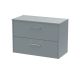 800mm Wall Hung 2 Drawer Vanity & Worktop - Hudson Reed JNU2326W Grey, Grey colour ,image 1