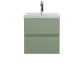 500mm Wall Hung 2 Drawer Unit & Basin 3 - Hudson Reed URB802D Green, Green colour ,image 1