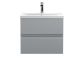 600mm Wall Hung 2-Drawer Vanity Unit & Basin 1 - Hudson Reed URB204A Satin Grey, Grey colour ,image 1