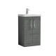 500mm Floor Standing 2 Door Vanity & Basin 3 - Nuie ARN501D Grey, Grey colour ,image 1