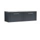 1200 Wall Hung 2-Drawer Vanity & Laminate Worktop - Nuie DPF1494LBG2 Black, Black colour ,image 1