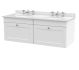 1200mm Wall Hung 2 Drawer Vanity & Marble Top - Nuie CLC194WR6 White, White colour ,image 1