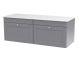 1200mm Wall Hung 2-Drawer Vanity with Marble Top - Nuie CLC294WMT2 Grey, Grey colour ,image 1