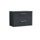 800mm Wall Hung 2 Drawer Vanity & Worktop - Nuie ARN1426W Black, Black colour ,image 1