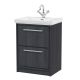 600mm Floor Standing 2-Drawer Vanity with Basin - 1 Tap Hole - Hudson Reed LIL2233A Grey, Grey colour ,image 1