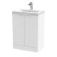 600mm Floor Standing 2 Door Vanity & Basin 1 - Hudson Reed DFF125A White