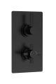 Twin Thermostatic Shower Valve With Diverter - Hudson Reed A4007 Black, Black colour ,image 1