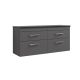 1200mm Wall Hung 4-Drawer Unit & Laminate Worktop - Nuie ATH078LSB2 Grey, Grey colour ,image 1