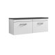 1200mm Wall Hung 2-Drawer Unit & Laminate Worktop - Nuie ATH041LSB2 White, White colour ,image 1