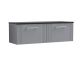 1200 Wall Hung 2-Drawer Vanity & Laminate Worktop - Nuie DPF294LSB2 Grey, Grey colour ,image 1