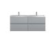 1200 Wall Hung 4 Drawer Vanity & Double Basin - Hudson Reed URB204F Grey, Grey colour ,image 1