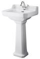 500mm Basin & Pedestal (1 Tap Hole) - Hudson Reed CCR015 White, White colour ,image 1