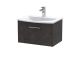 600mm Wall Hung 1 Drawer Vanity & Basin 4 - Hudson Reed JNU2622G Brown, Brown colour ,image 1