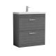 800mm Floor Standing Vanity With Basin 1 - Nuie ATH053A Anthracite Woodgrain, Brown/Grey colour ,image 1