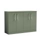 1200mm Floor Standing 4 Door Vanity & Worktop - Nuie ARN803W2 Green, Green colour ,image 1
