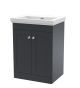 600mm Floor Standing 2 Door Vanity & Basin 0TH - Nuie CLC1425H Black, Black colour ,image 1
