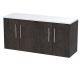 1200 Wall Hung 4-Door Vanity & Laminate Worktop - Hudson Reed JNU2623LSW2 Brown, Brown colour ,image 1