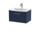 600mm Wall Hung Single Drawer Vanity & Basin 4 - Hudson Reed JNU2922G Blue, Blue colour ,image 1